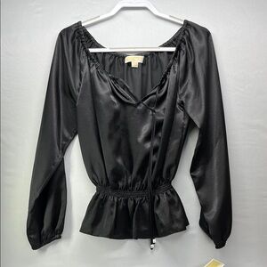 MICHAEL Michael Kors Black Satin Blouse